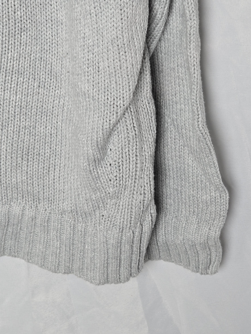 J. Crew Gray 100% Cotton Crewneck Roll Neck Relaxed Fit Sweater Winter Fall, 3X - Picture 3 of 6